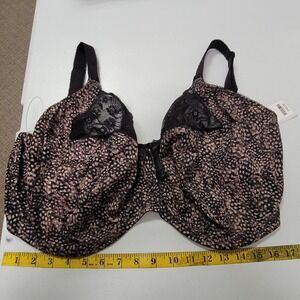 Elomi Womens Full Figure Morgan Banded Underwire Lace Bra Size 40K Ebony Stretch